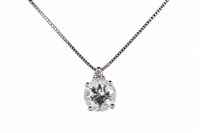 Pendant Promesse Woman in White Gold Acquamarina PA9